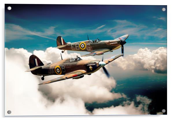 BBMF Spitfire and Hurricane Acrylic by J Biggadike