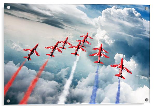 Red Arrows Aerobatics Acrylic by J Biggadike