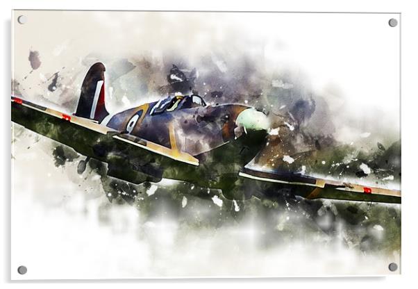 Supermarine Spitfire Mk1 - Painting Acrylic by J Biggadike