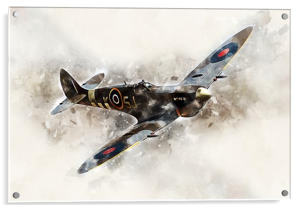 Spitfire Mk LFIXe - Painting Acrylic by J Biggadike