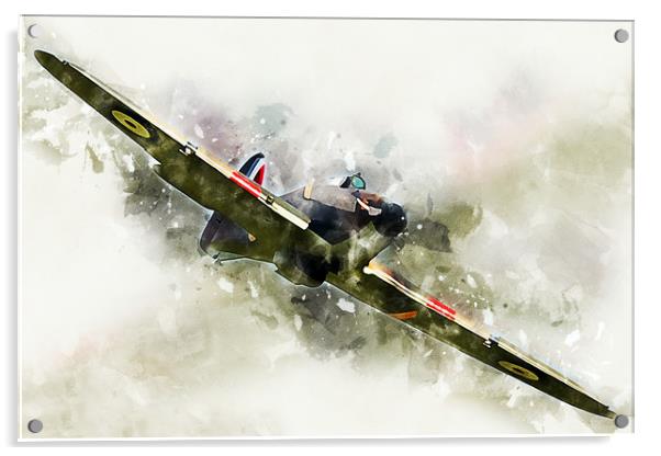 Hawker Hurricane - Painting Acrylic by J Biggadike