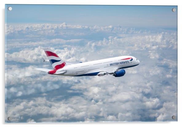 British Airways Airbus A380-841 Acrylic by J Biggadike