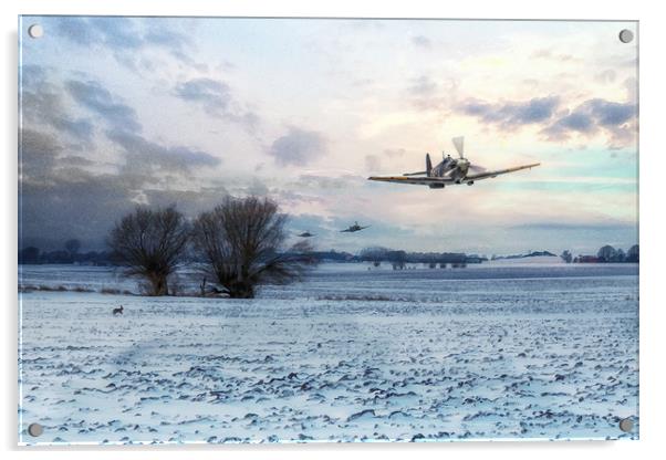Snow In The Fields Acrylic by J Biggadike