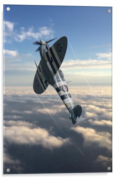 Spitfire AB910 Climb Acrylic by J Biggadike
