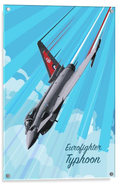 RAF100 Eurofighter Typhoon Pop Art Acrylic by J Biggadike
