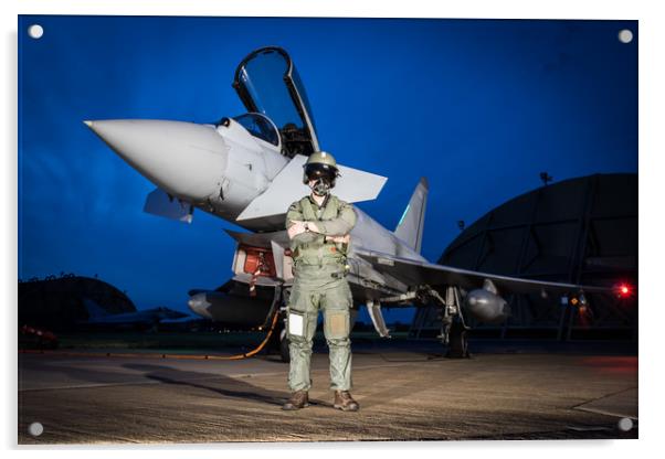 Eurofighter Typhoon Night Shoot Acrylic by J Biggadike