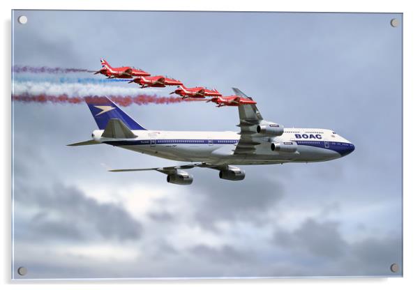 BOAC Special Livery 747 with The Red Arrows Acrylic by J Biggadike