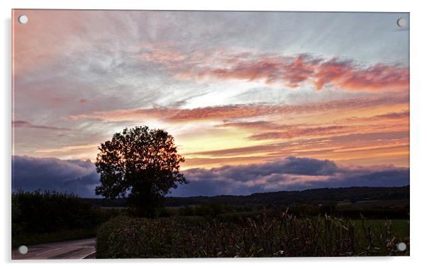 Country Sunset Acrylic by J Biggadike