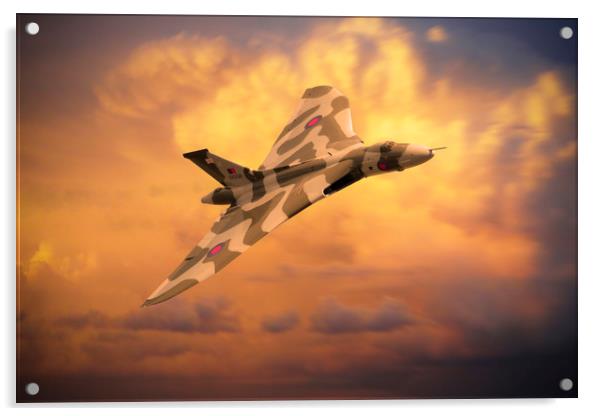Avro Vulcan Bomber Sunset Acrylic by J Biggadike