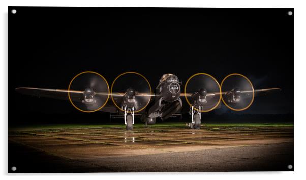 Avro Lancaster Bomber Engine Run Acrylic by J Biggadike