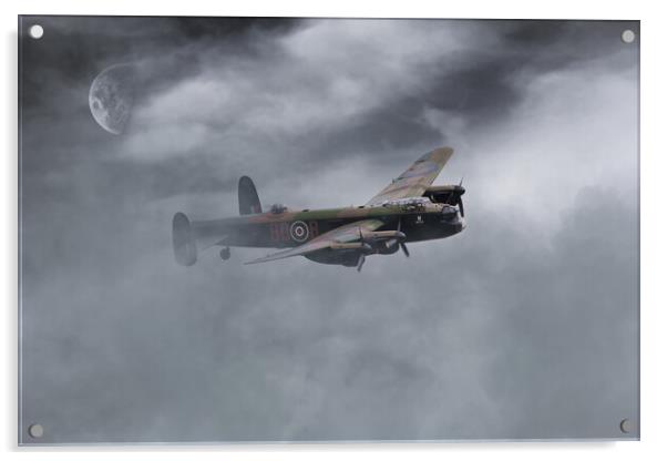 Lancaster Bombers Moon Acrylic by J Biggadike