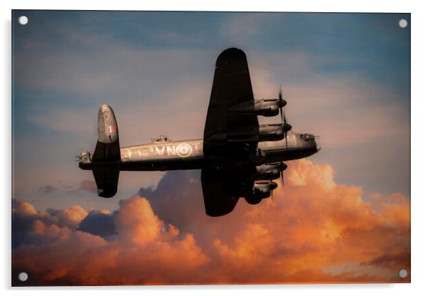 Avro Lancaster - Fire In The Sky Acrylic by J Biggadike