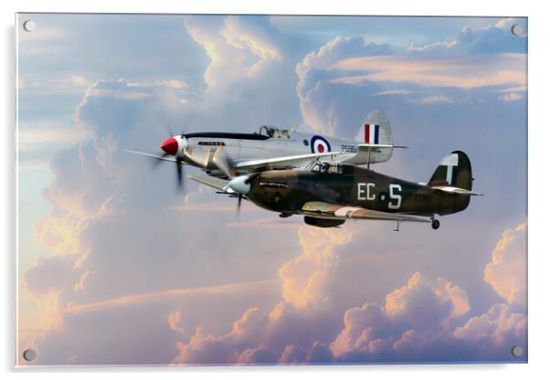 Spitfire and Hurricane Acrylic by J Biggadike