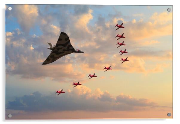 Vulcan and Red Arrows Acrylic by J Biggadike