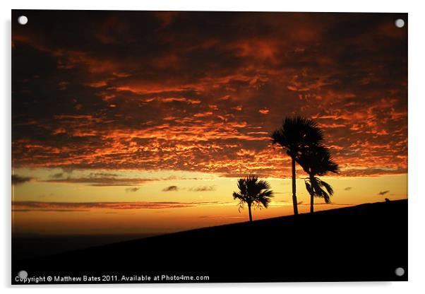 Mauritian Sunset 2 Acrylic by Matthew Bates