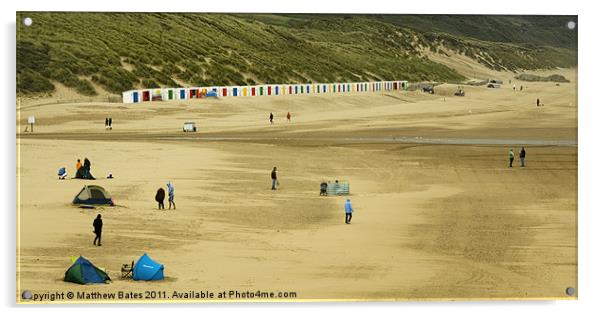 Woolacombe Beach and Huts Acrylic by Matthew Bates