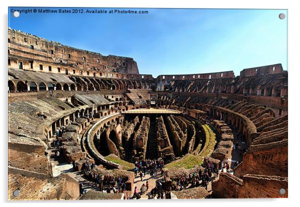 Colosseum Panorama Acrylic by Matthew Bates
