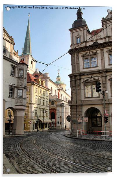 Prague City Streets Acrylic by Matthew Bates