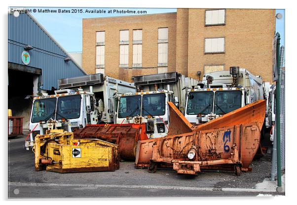  Snow Ploughs Acrylic by Matthew Bates