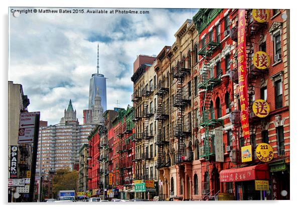 Chinatown, New York Acrylic by Matthew Bates