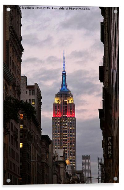 Empire State Building Acrylic by Matthew Bates