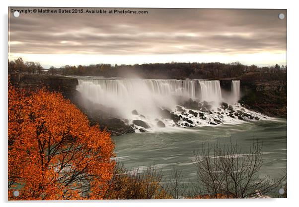 Niagara (American) Falls  Acrylic by Matthew Bates