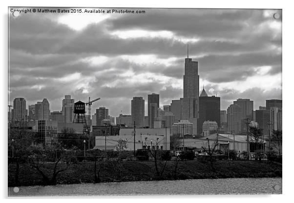  Chicago Skyline Acrylic by Matthew Bates