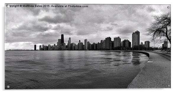 Chicago in black and white Acrylic by Matthew Bates