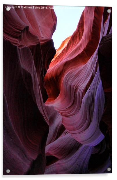 Antelope Canyon Lines Acrylic by Matthew Bates