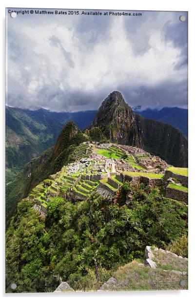  Postcard Machu Picchu Acrylic by Matthew Bates