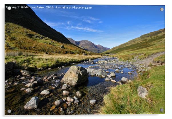 Lake District stream Acrylic by Matthew Bates