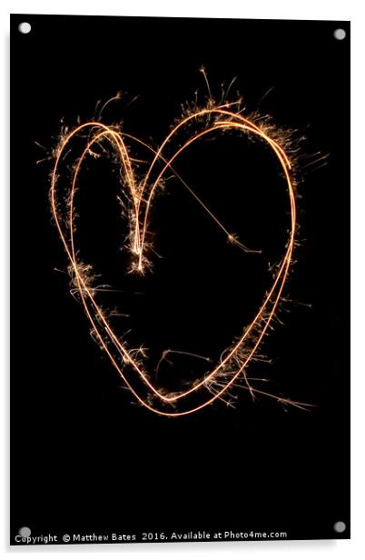 Sparkler heart Acrylic by Matthew Bates