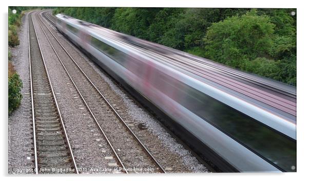 Express Train Acrylic by John Biggadike