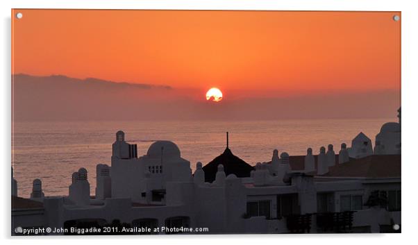 Tenerife Sunset Acrylic by John Biggadike