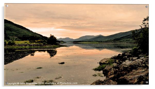 Loch Leven Sunset 2 Acrylic by John Biggadike