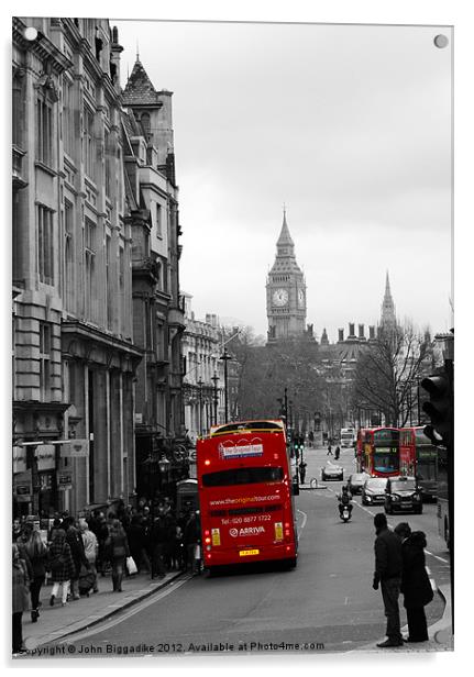 London Bus Acrylic by John Biggadike