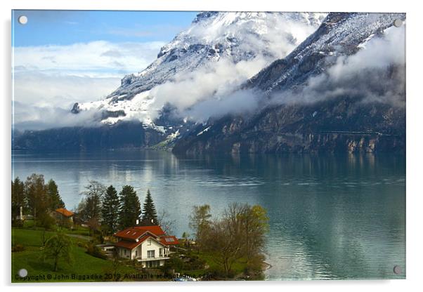 The Swiss Alps Acrylic by John Biggadike