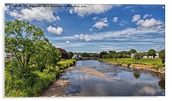  The River at Cockermouth. Acrylic by John Biggadike