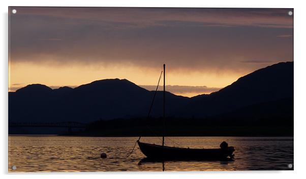 Loch Leven Sunset Acrylic by John Biggadike