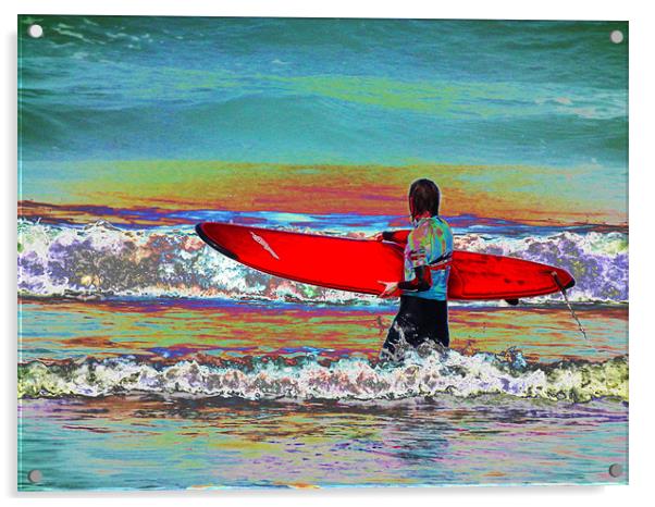 Surfer Acrylic by Jules Camfield