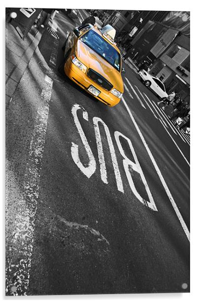 New York City - Mellow Yellow I Acrylic by Tom Hall
