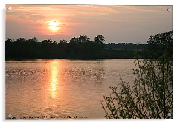 Sunset on the lake Acrylic by Dan Davidson
