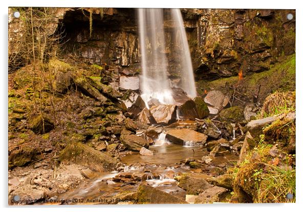 Melincourt Falls Vale of Neath Acrylic by Dan Davidson