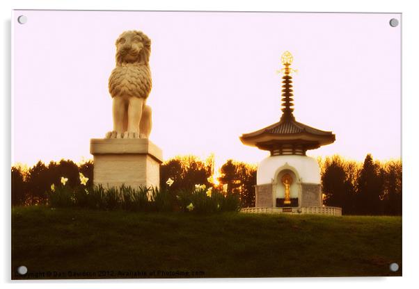 Peace Pagoda Milton Keynes 2 Acrylic by Dan Davidson
