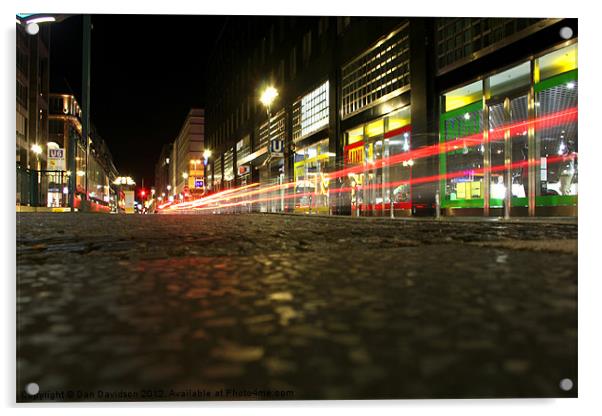 Friedrichstrasse Berlin Night Acrylic by Dan Davidson