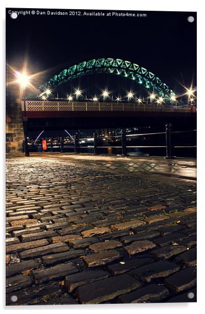 Cobbles on the Tyne Acrylic by Dan Davidson