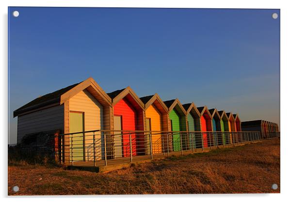 Blyth Beach Huts Rear Acrylic by Dan Davidson