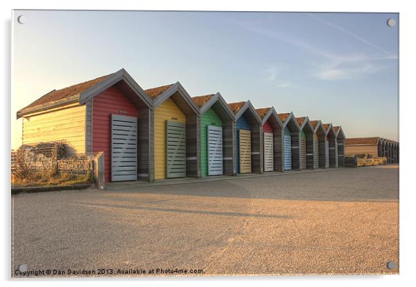 Blyth Beach Huts at Sunset Acrylic by Dan Davidson