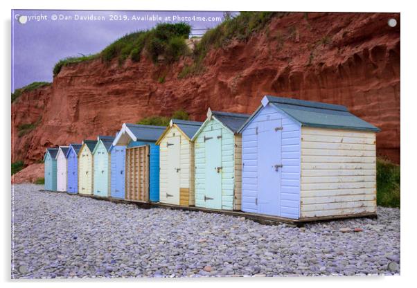 Budleigh Beach Huts Acrylic by Dan Davidson
