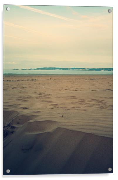 Swansea Beach looking to Mumbles Acrylic by Dan Davidson
